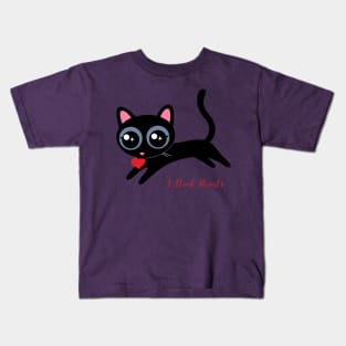 I Steal Hearts Cute Black Kitty Kids T-Shirt